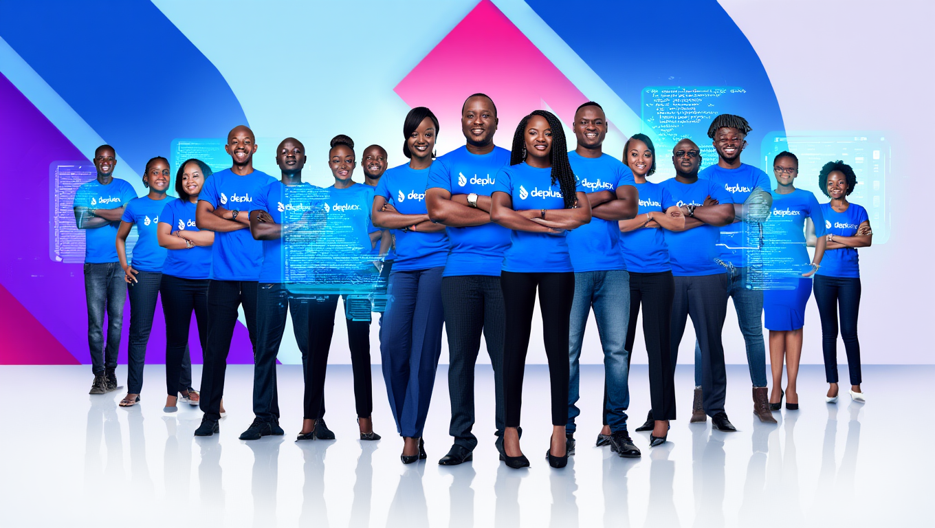 Creative team collaborating at the DePlusx Digital Agency office